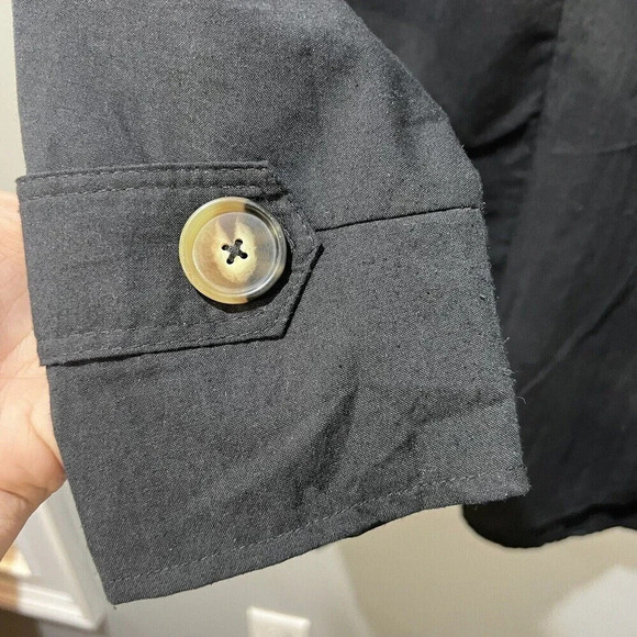 Akoz De Toi Womens Black Lagenlook Tunic Top S Relaxed Boho Cotton Blend Paris - Picture 3 of 7